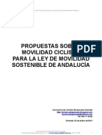 Propuestas sobre movilidad ciclista para la Ley de Movilidad Sostenible de Andalucía