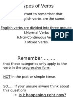 ESL Lesson: Types of Verbs - in Continuous Tense