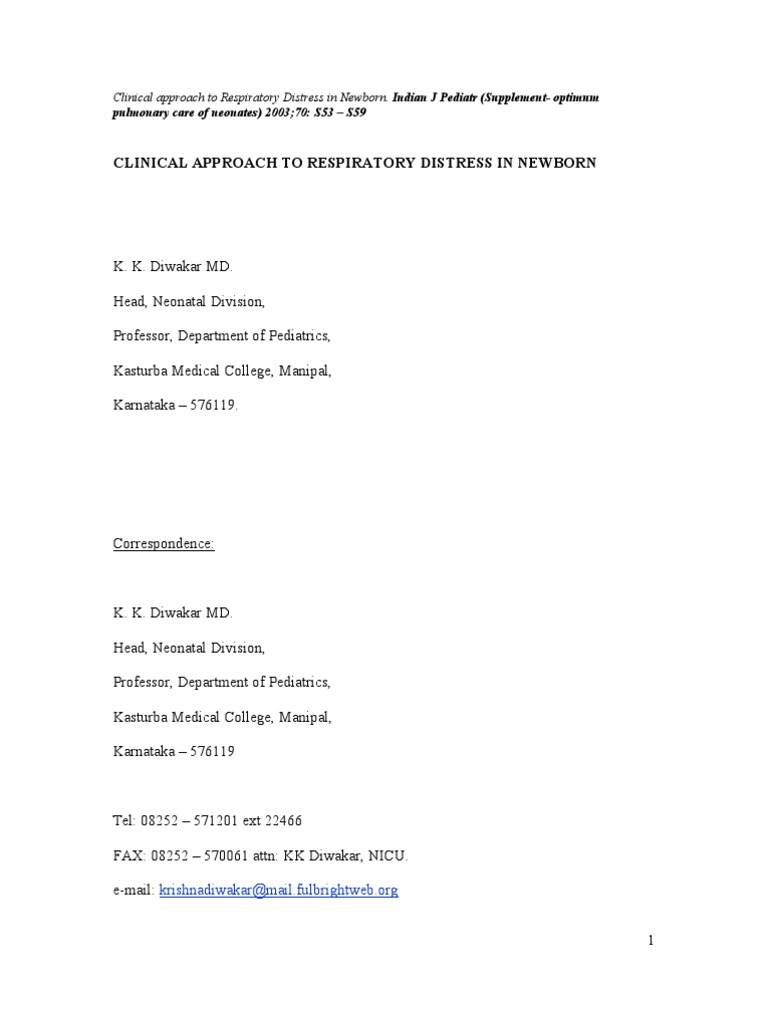 Newborn Respiratory Distress Management | PDF | Lung | Preterm Birth