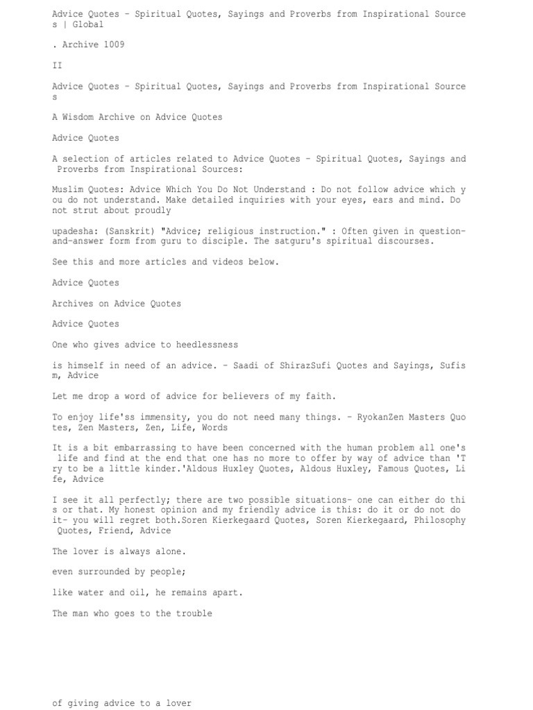Advice Quotes | PDF