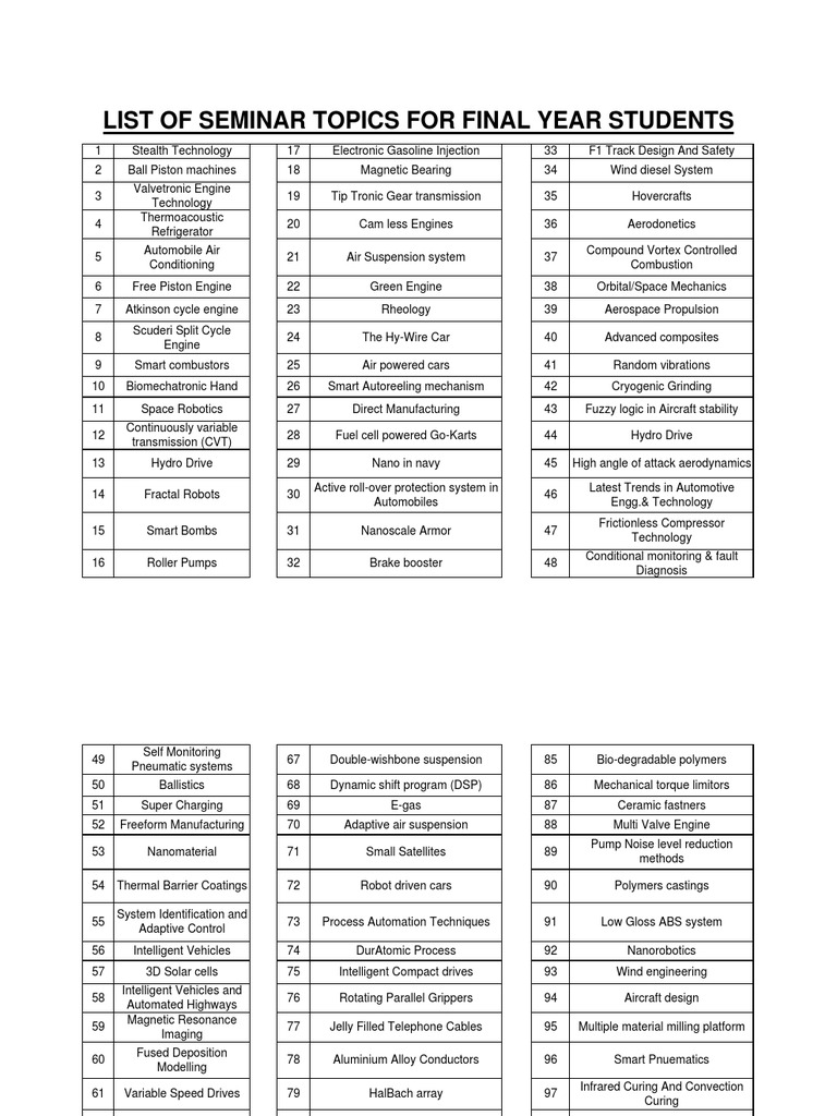JUNIOR SEMINAR TOPICS visual data 2