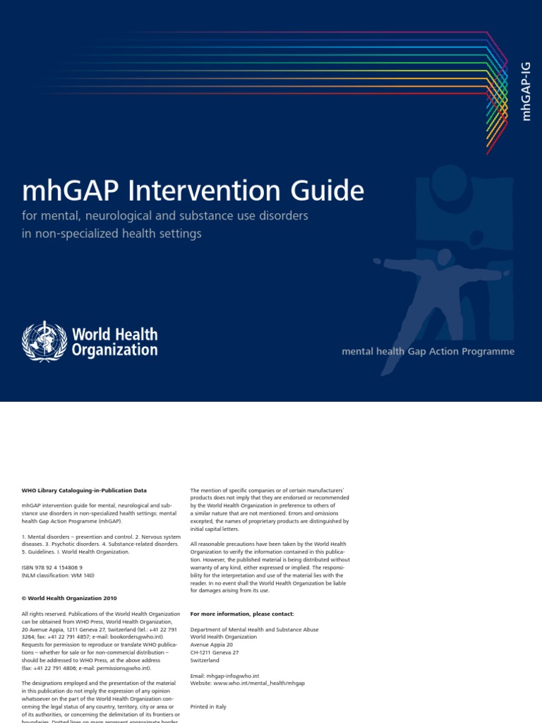 MHGap Intervention Guide PDF | PDF | Major Depressive Disorder ...