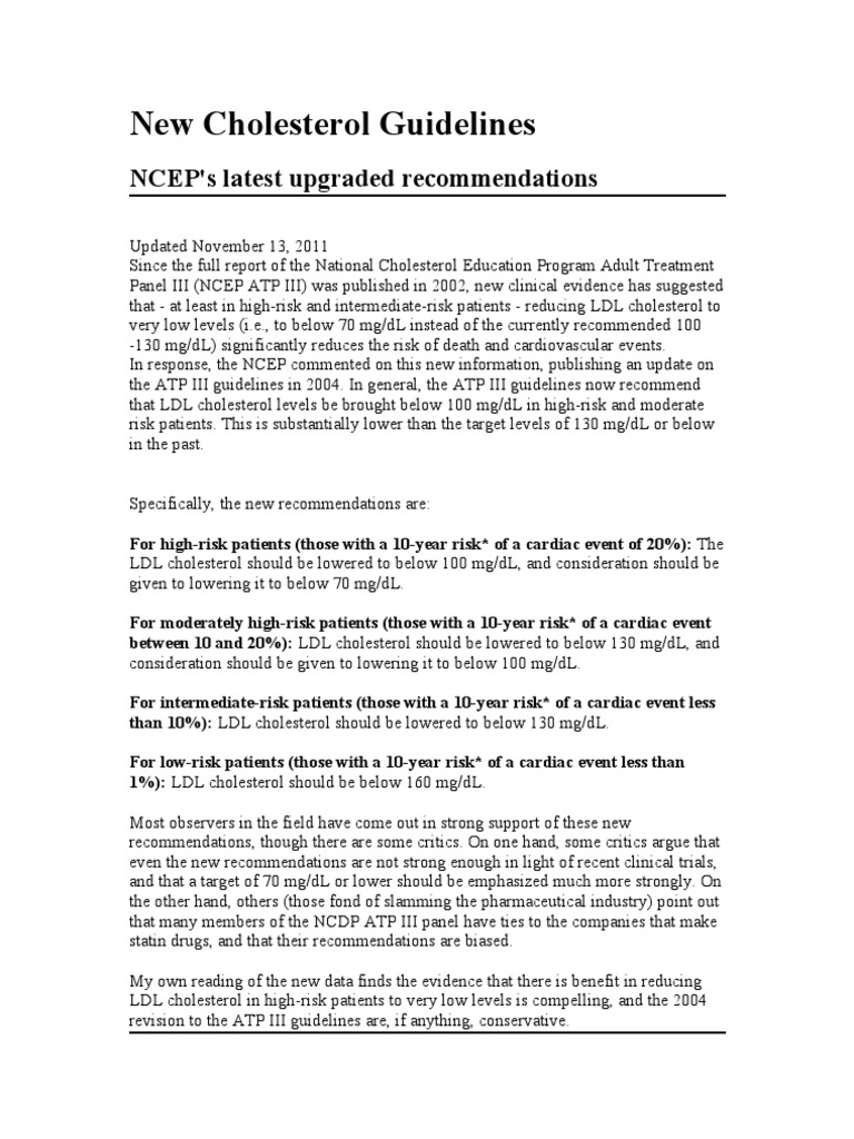 NATIONAL GUIDELINES FOR CHOLESTEROL LEVELS visual data 5