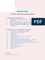 FYBSc Course-I, Semester-II, Ethology, Question Bank, sudeshrathod