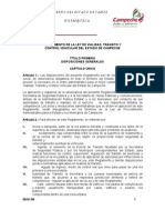 Reglamento de La Ley de Vialidad, Transito y Control Vehicular Del Estado de Campeche