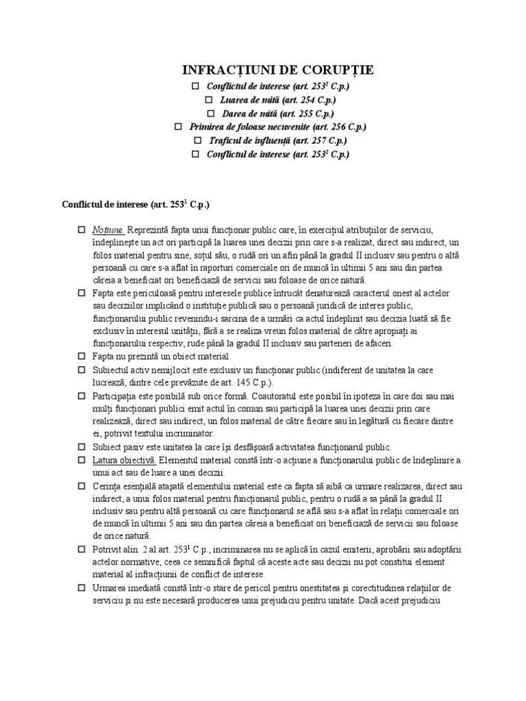 Infractiuni de Coruptie | PDF