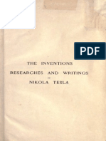 25989337 Nikola Tesla the Inventions Researches and Writings of Nikola Tesla