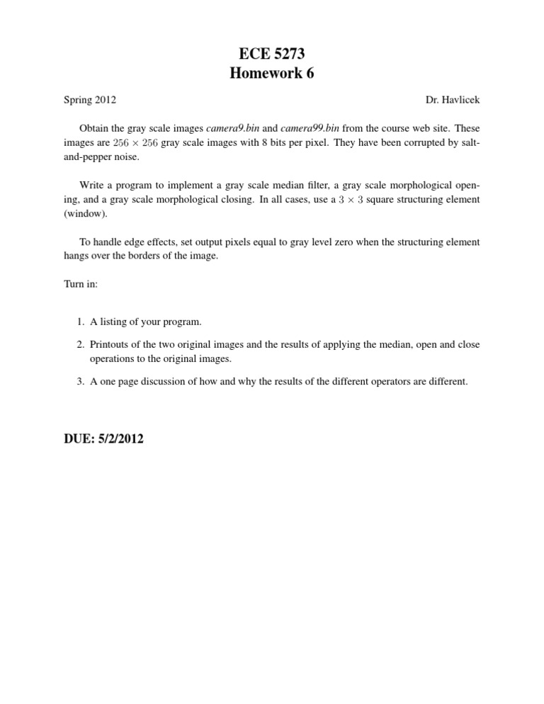 Image Processing Assignment | PDF | Multidimensional Signal Processing ...