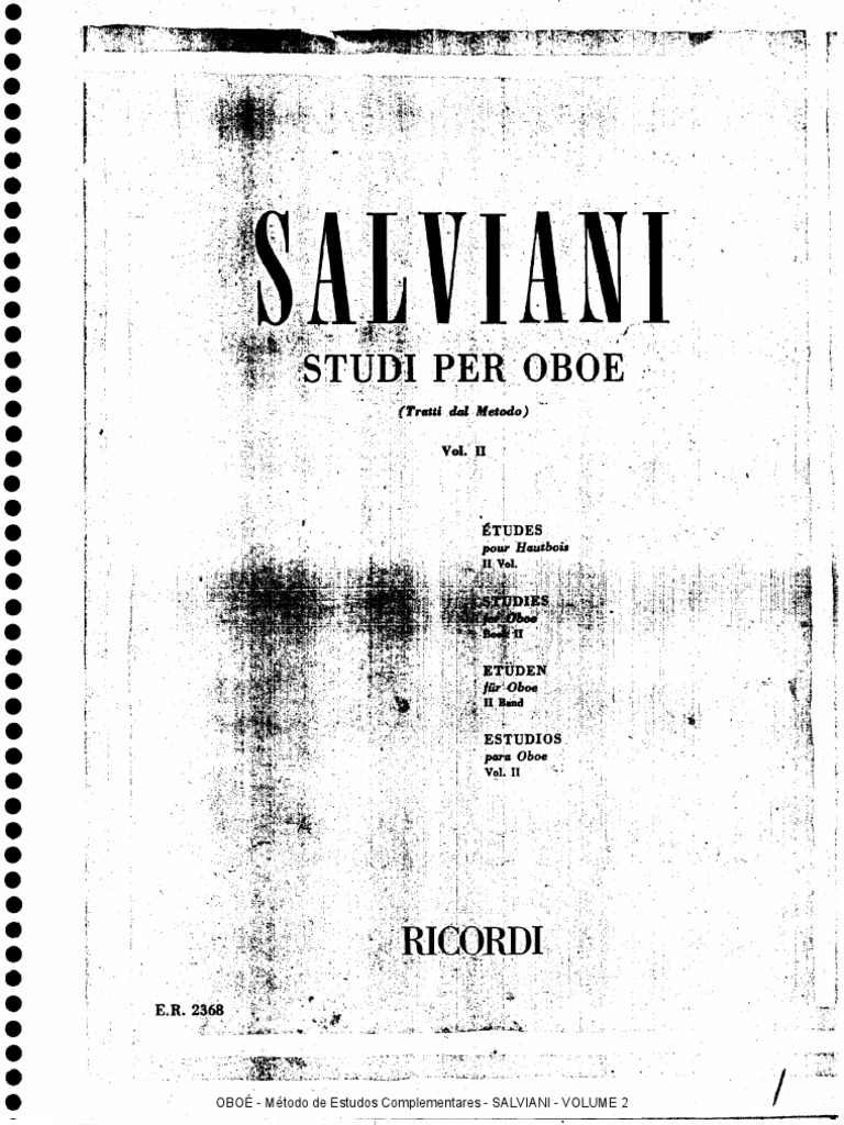 OBOE METODO SALVIANI Estudos Complementares VOLUME 2 Oboe Method PDF