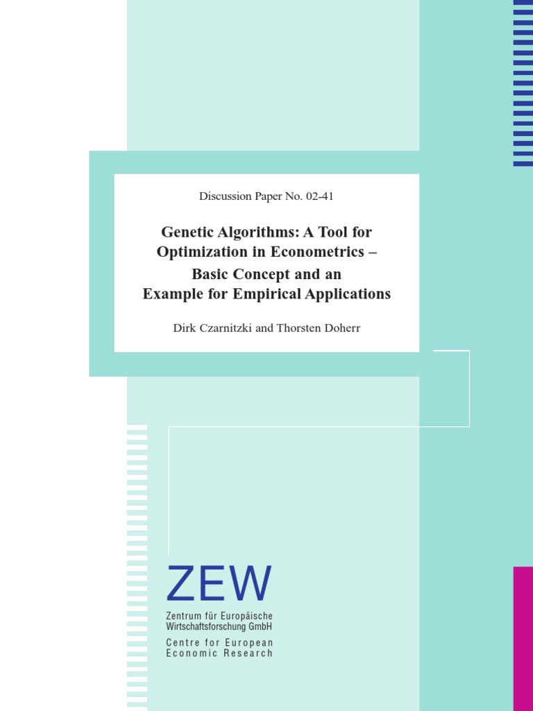 Genetic Algorithms: A Tool For Optimization in Econometrics - Basic ...