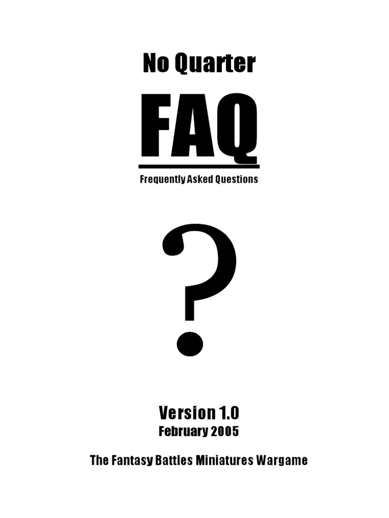 No Quarter FAQ PDF Archery Spear