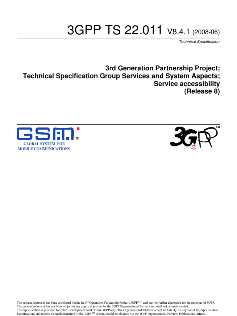 3gpp ts 22 011 v8 4 1 technical specification group services and