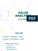 Value Analysis: Z. A. Patel