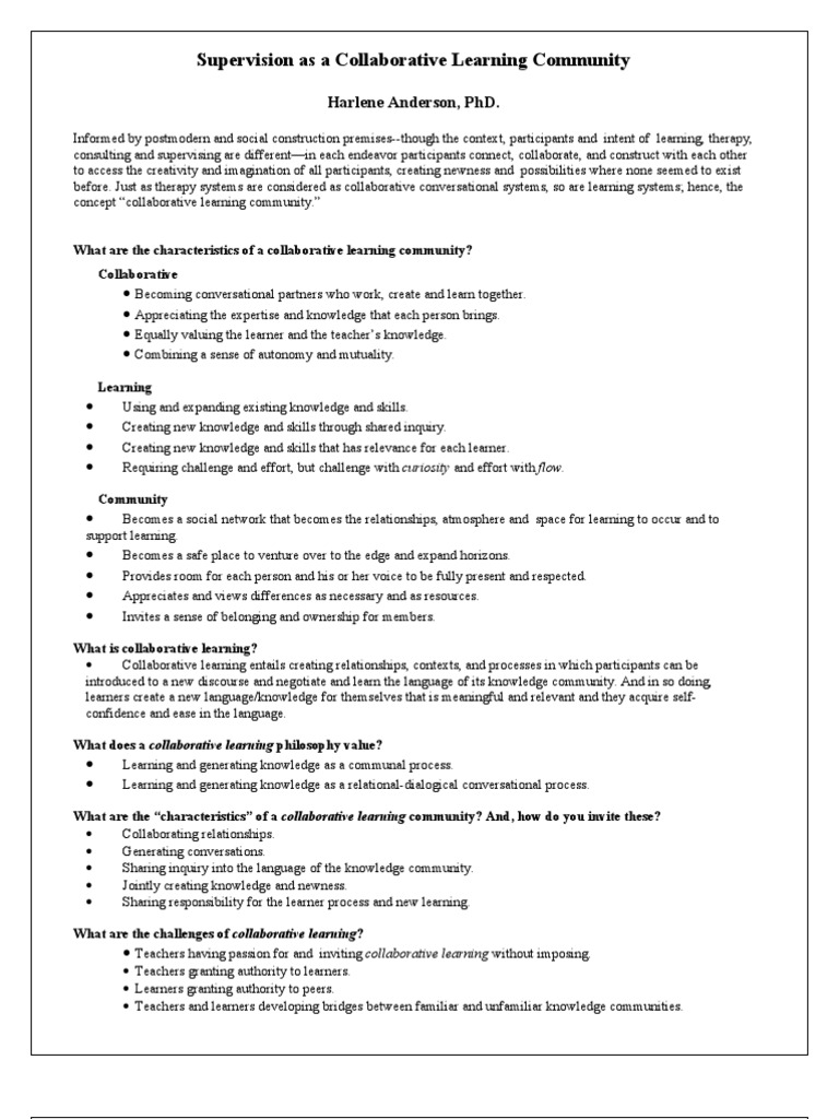 Collaborative Learning in Therapy Systems | PDF | Learning | Knowledge