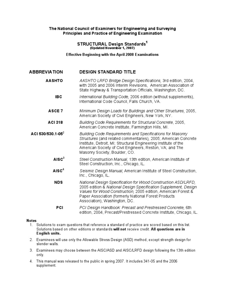 Structural Design Standards | PDF