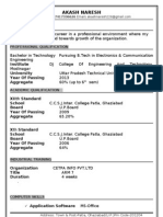 Akash Naresh: Institute University Year of Passing Aggregate