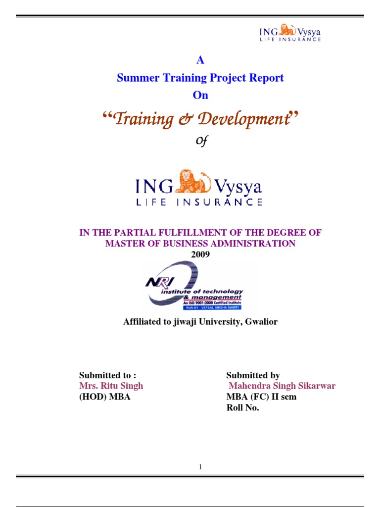 ING Vysya Life Insurance Overview | PDF