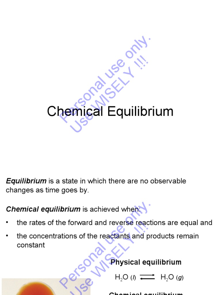 ITT CHNG CH 14 Chemical Equilibrium | PDF | Chemical Equilibrium ...