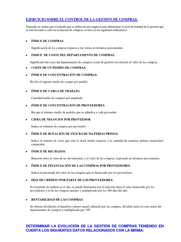 Indicadores Gestion Compras