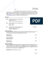 CV Template Outline