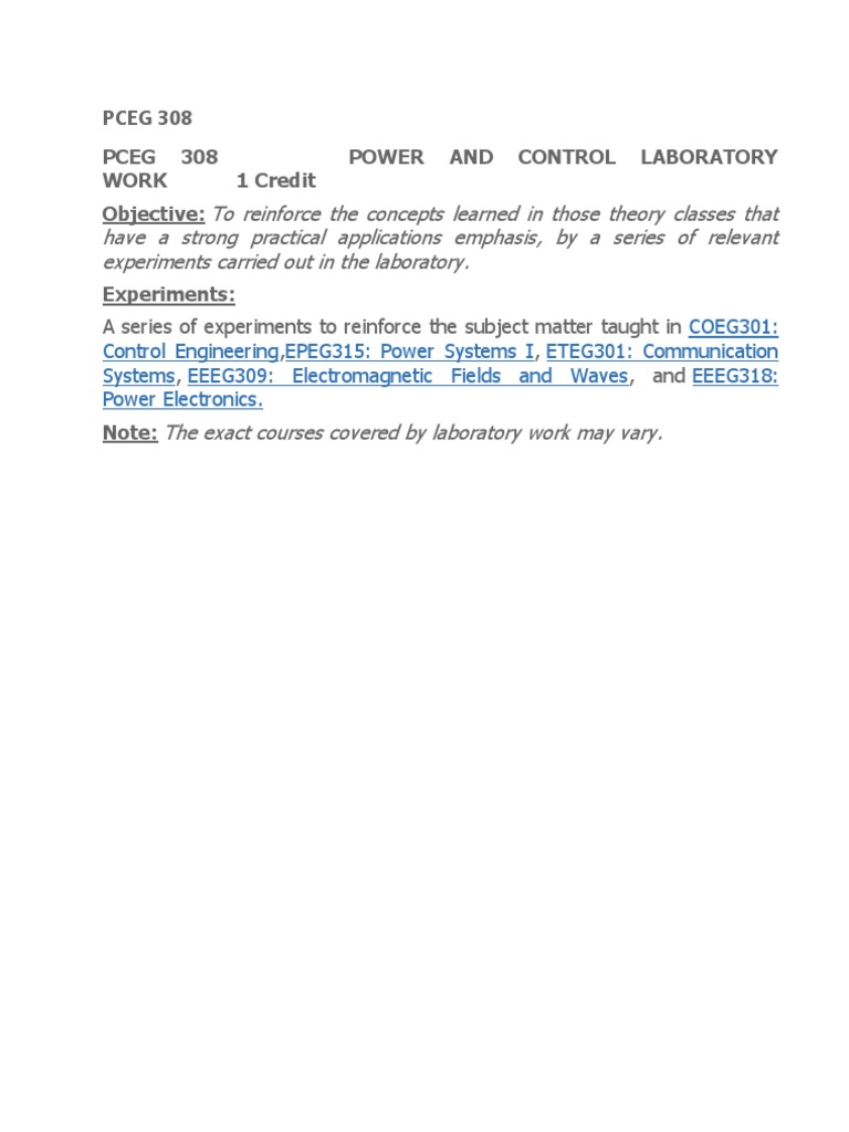Power and Control Lab Course | PDF