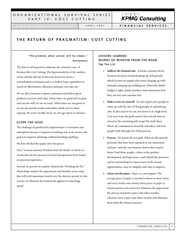 Cost Cutting | PDF