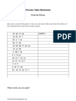Find The Places: Periodic Table Worksheet