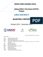 HUMANITARIAN CARE UGANDA. LIRA DISTRICTQUARTERLY REPORTOctober 2012 – December 2012