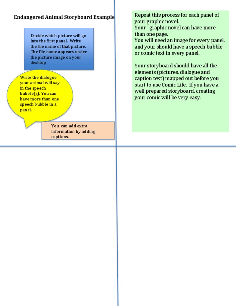 Endangered Animal Storyboard Example | PDF | Comics | Computing
