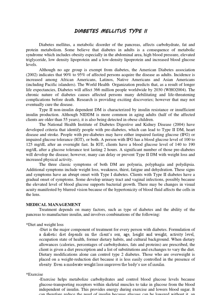 Understanding Type II Diabetes Management | PDF | Prediabetes | Diabetes