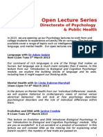Open Lecture Series: Directorate of Psychology & Public Health