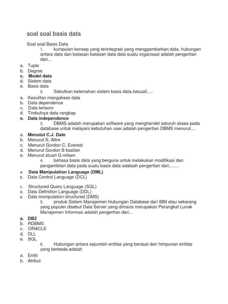 Contoh Soal Query