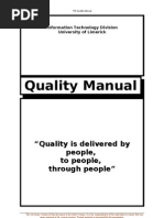 Quality Manual: " Quality Is Delivered by People, To People, Through People"