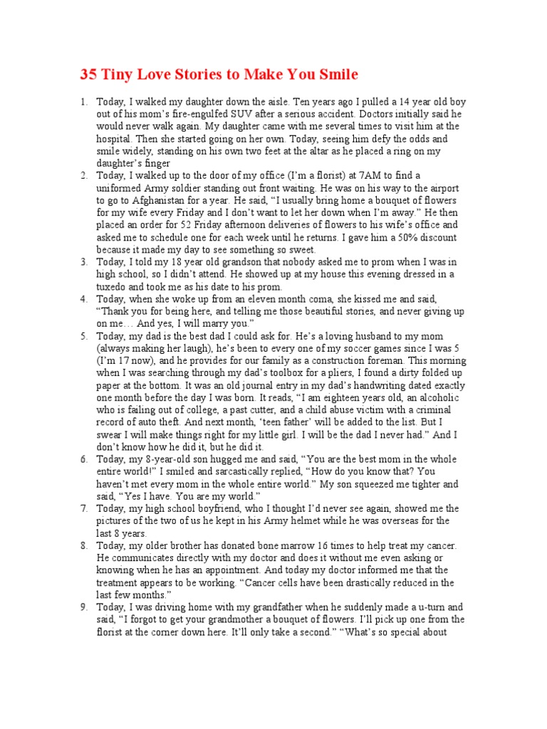 35 Tiny Love Stories To Make You Smile PDF