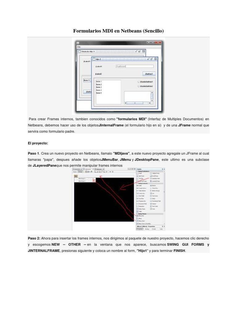 Creación de Formularios MDI en NetBeans | PDF | ciberespacio ...