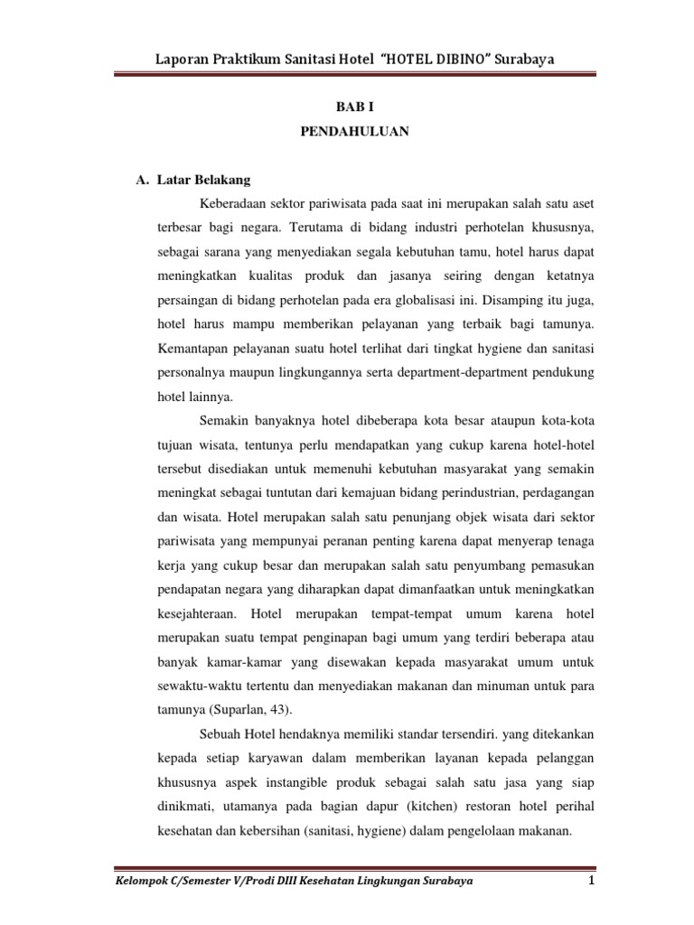 Contoh Laporan Pkl Di Hotel Bagian Front Office Kumpulan