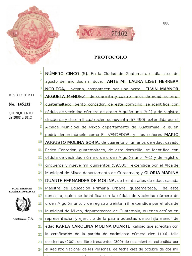 1. Escritura Publica de Compraventa Con Representacion de Un Menor