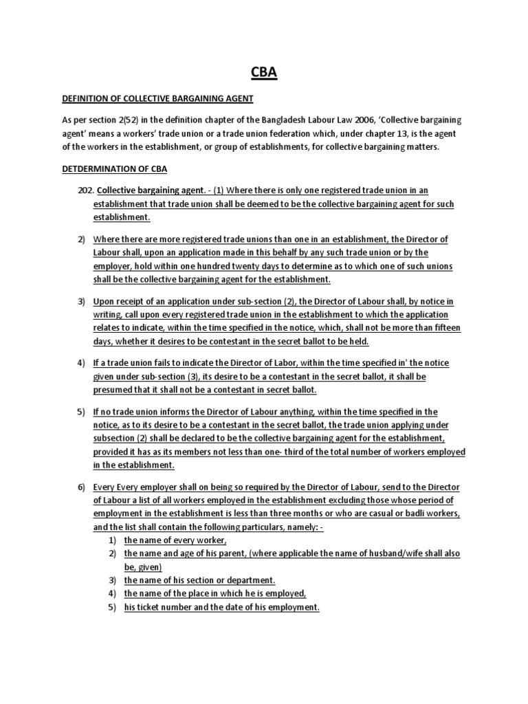 Collective Bargaining Agent Pdf Collective Bargaining Trade Union