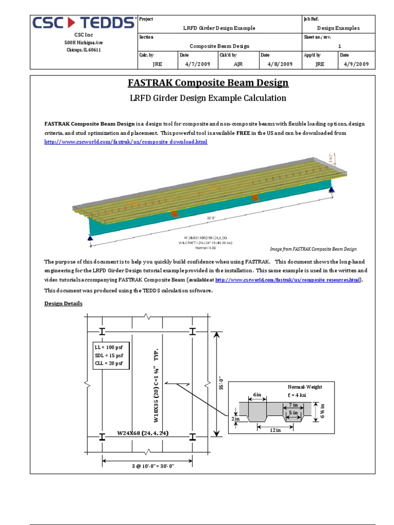 Design Example LRFD Girder Beam (Structure) Bending