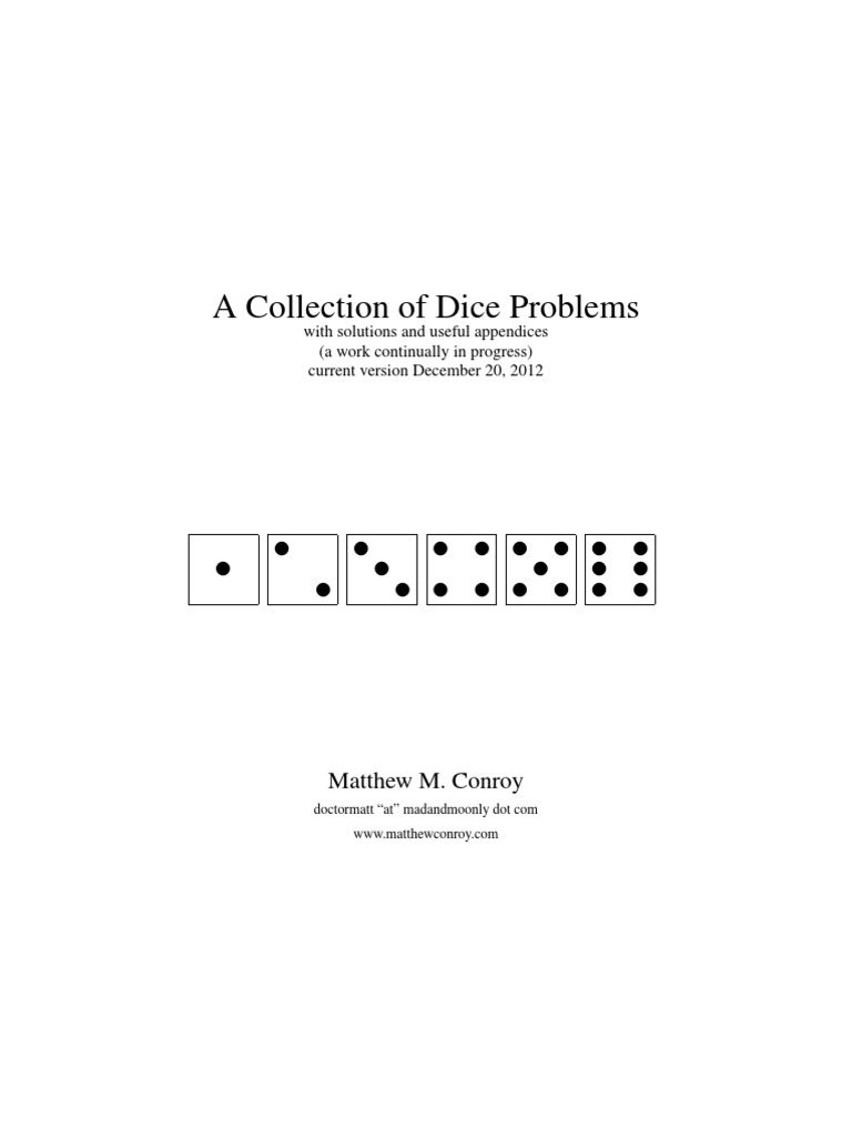 Dice Problems PDF Dice Expected Value