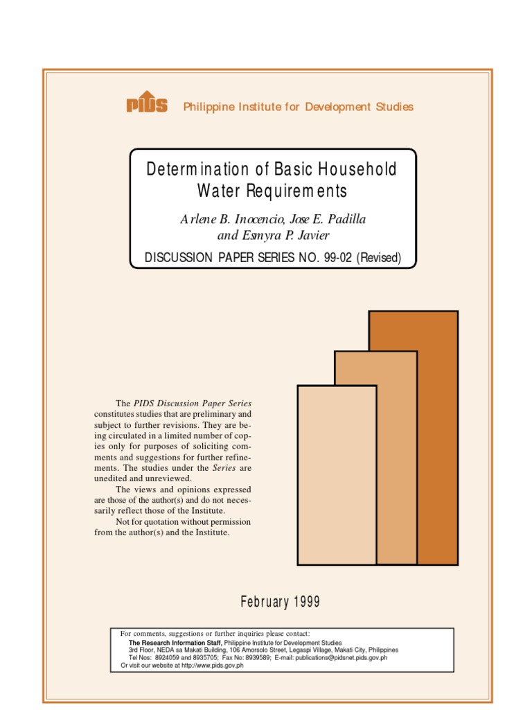 Basic Household Water Requirements Analysis | PDF | Water Resources ...