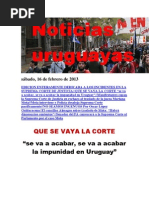 Noticias Uruguayas sábado 16 de febrero del 2013
