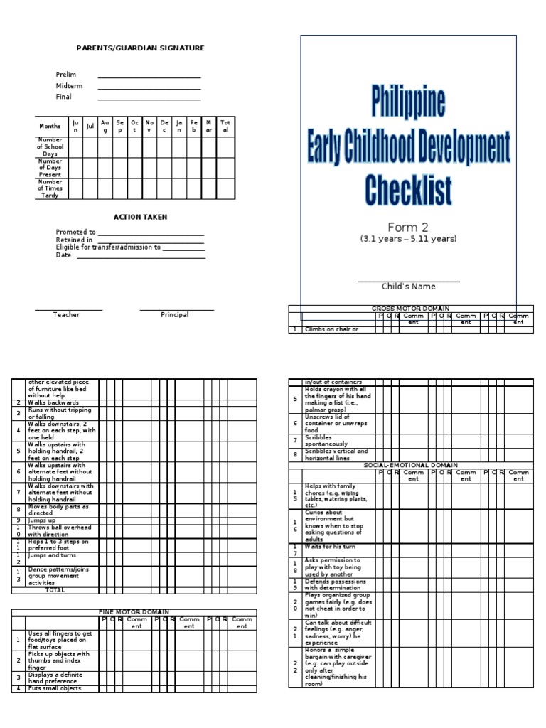Ecd Checklist Final (Printable) | Download Free PDF | Sibling | Linguistics