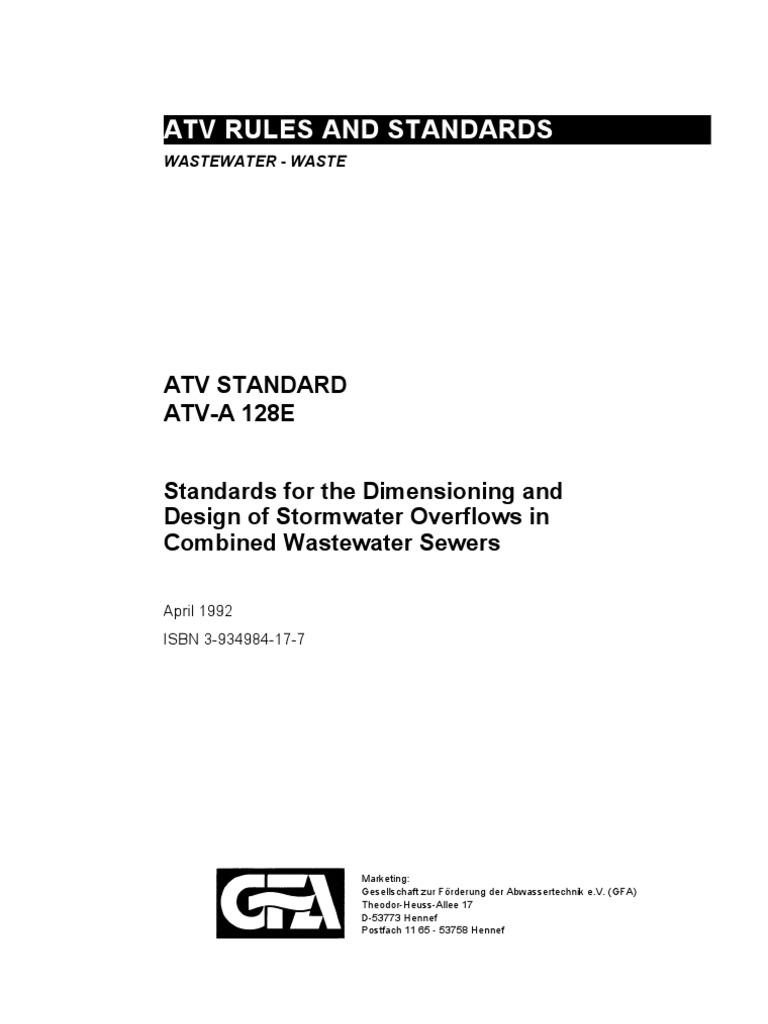 ATV-A 128E Stormwater Standards | PDF