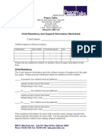 Child Residency and Support Information Worksheet 