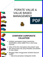 Corporate Value & Value Based Management