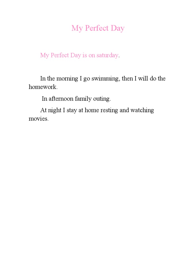 My Perfect Day Ingles 6 Ano | PDF