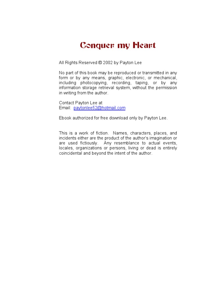 Conquer My Heart | PDF