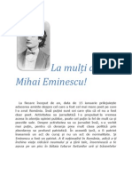 PDF Dedicat Poetului Mihai Eminescu