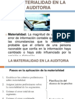 La Materialidad en La Auditoria y Papeles de Trabajo